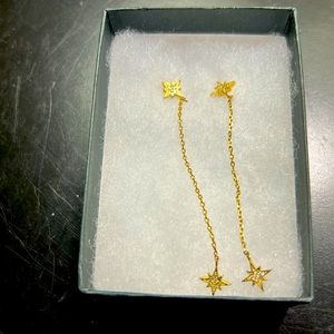 NWOT gold linear drop earrings from G.Rock